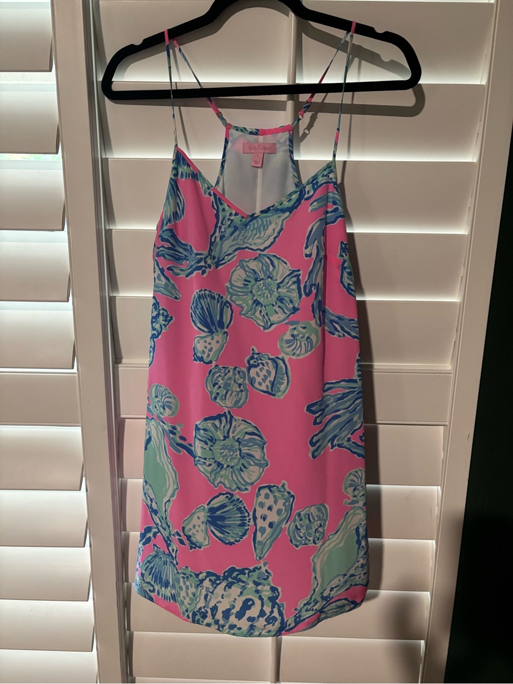 Lilly Pulitzer Pink Shell-Print Spaghetti-Strap Slip Dress